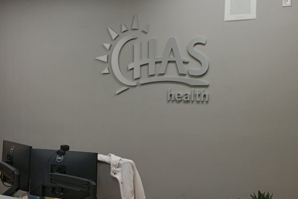 Chaz Health Lobby Sign